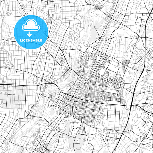 Vector PDF map of Oyama, Japan