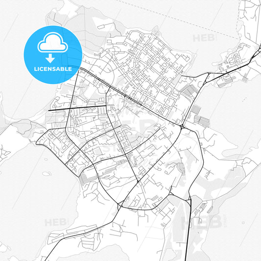 Vector PDF map of Ozyorsk, Russia