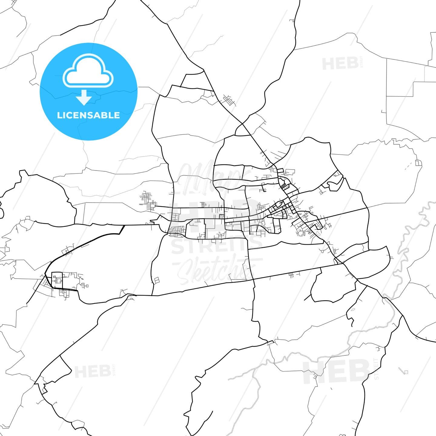 Vector PDF map of Pagar Alam, Indonesia