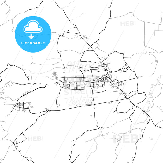 Vector PDF map of Pagar Alam, Indonesia