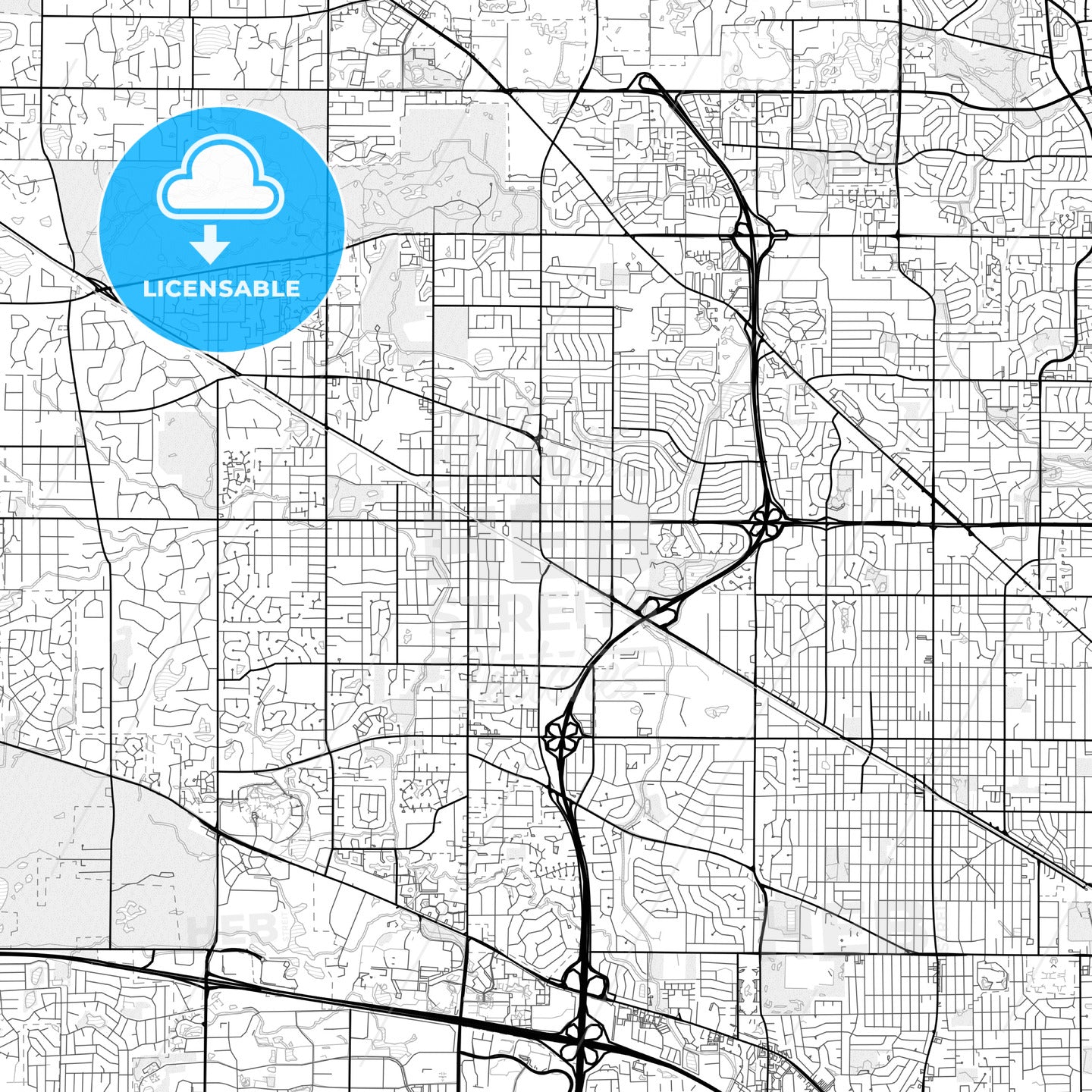 Vector PDF map of Palatine, Illinois, United States