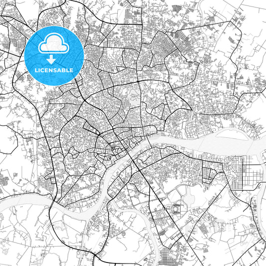 Vector PDF map of Palembang, Indonesia