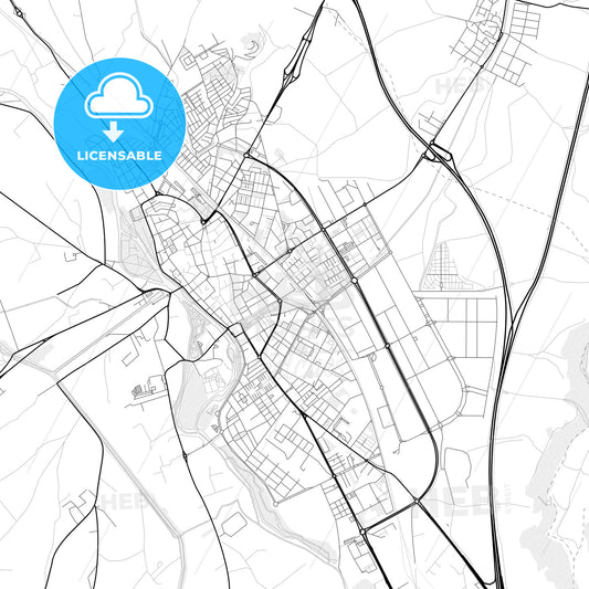 Vector PDF map of Palencia, Spain