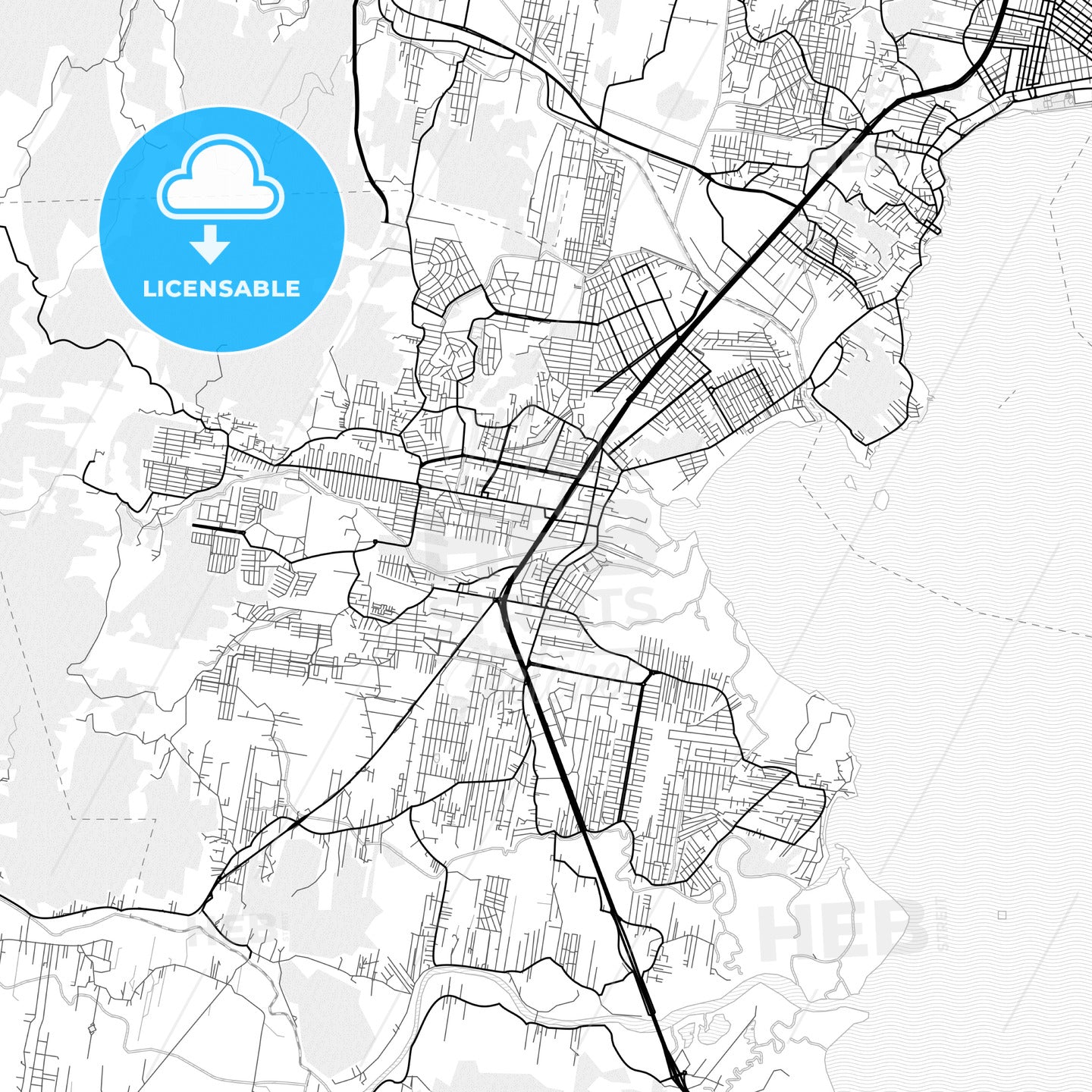 Vector PDF map of Palhoca, Brazil