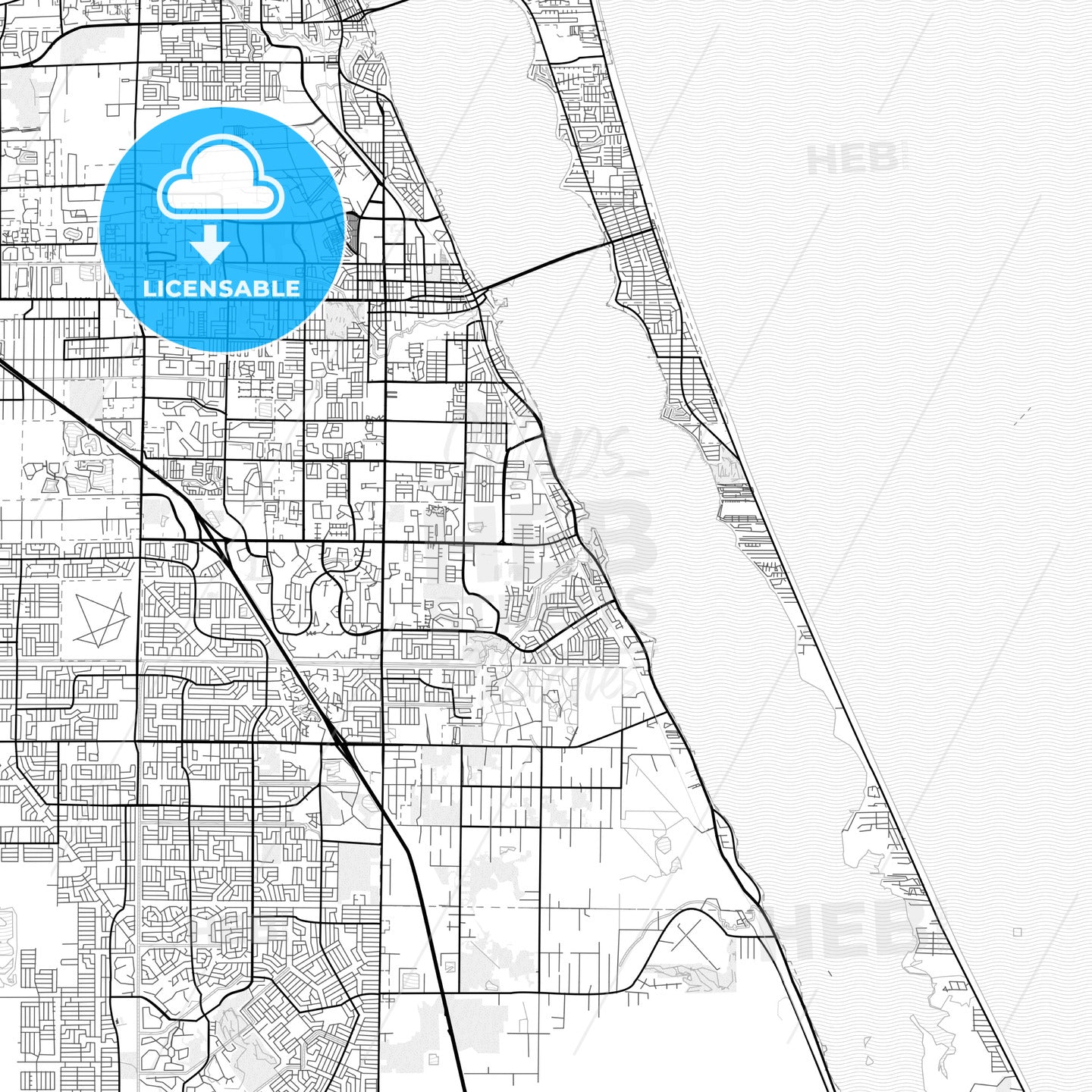 Vector PDF map of Palm Bay, Florida, United States