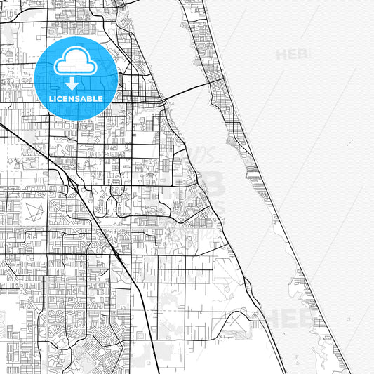 Vector PDF map of Palm Bay, Florida, United States