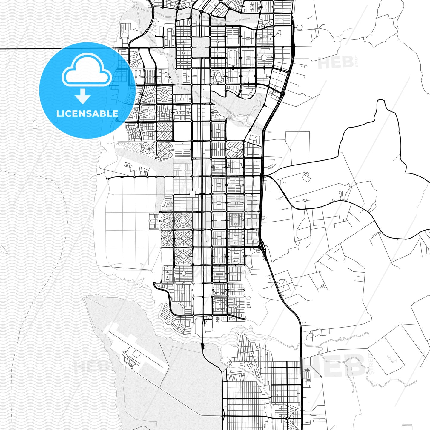 Vector PDF map of Palmas, Brazil