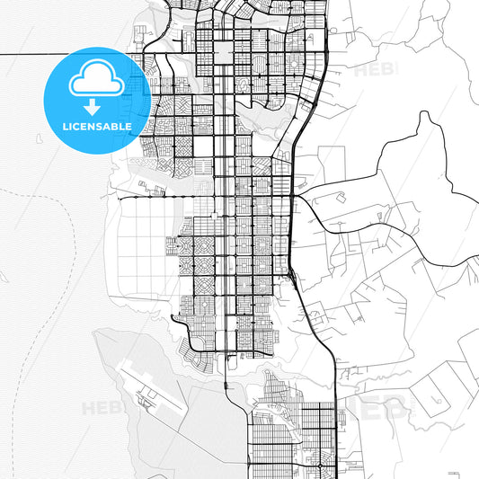 Vector PDF map of Palmas, Brazil