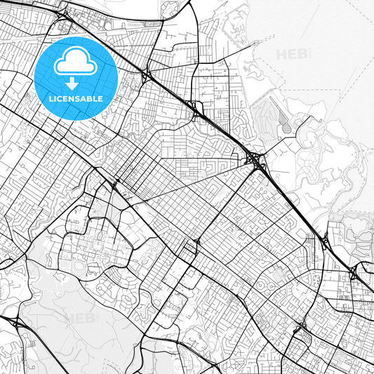 Vector PDF map of Palo Alto, California, United States