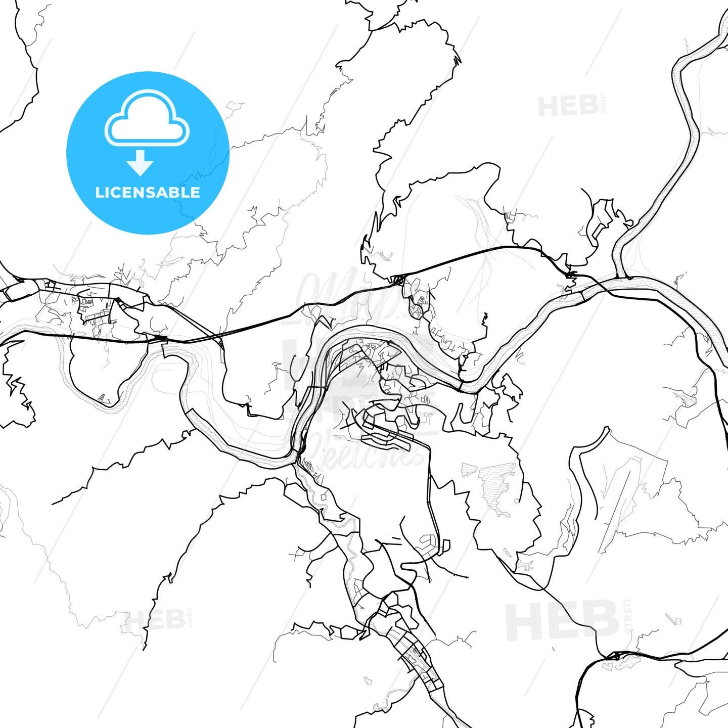 Vector PDF map of Panzhihua, China