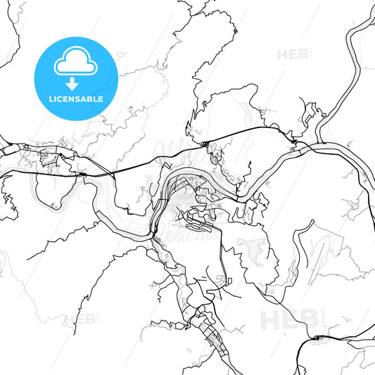 Vector PDF map of Panzhihua, China