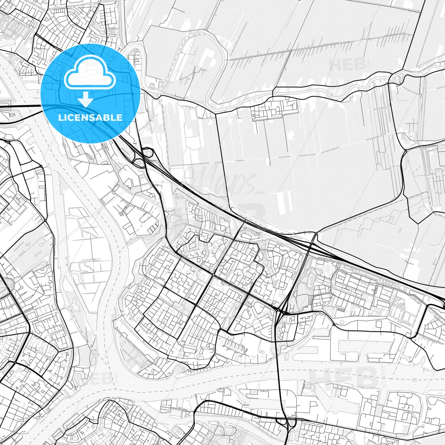 Vector PDF map of Papendrecht, Netherlands