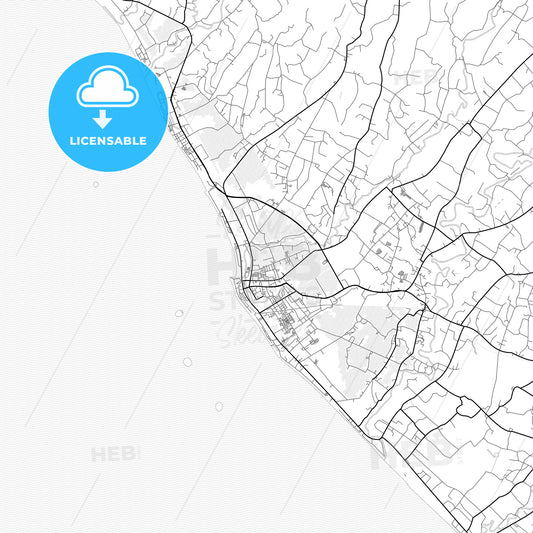 Vector PDF map of Pariaman, Indonesia