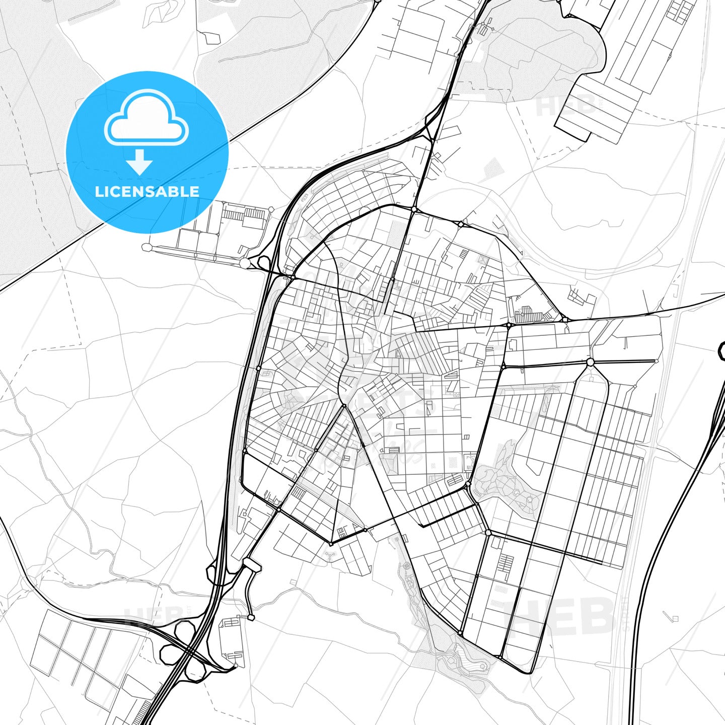 Vector PDF map of Parla, Spain