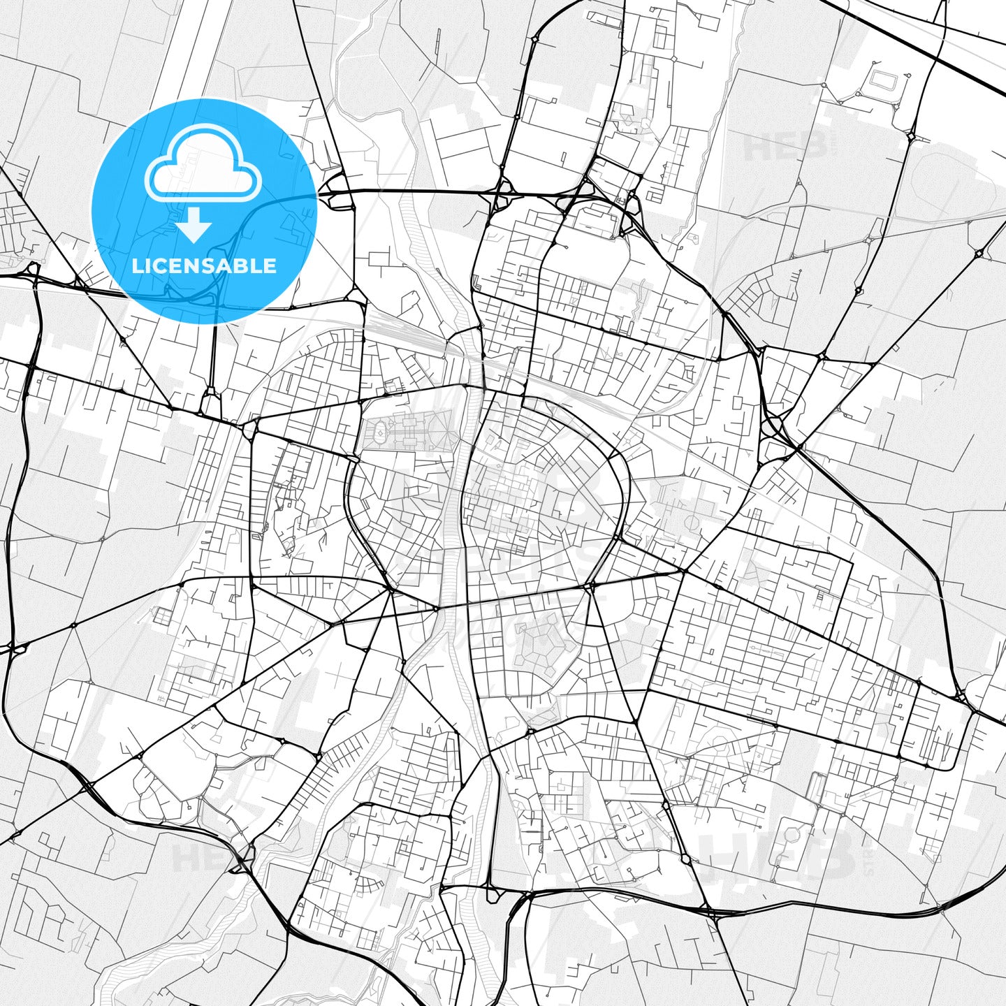 Vector PDF map of Parma, Italy