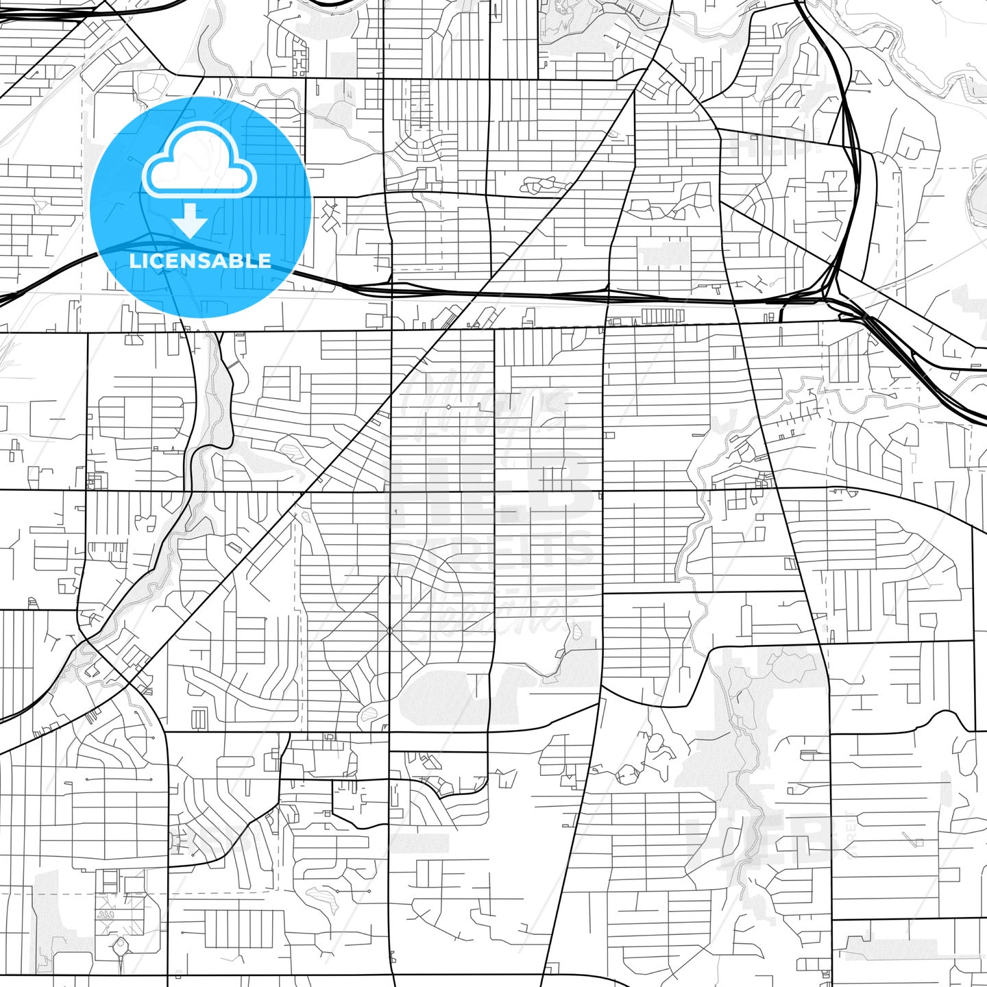 Vector PDF map of Parma, Ohio, United States