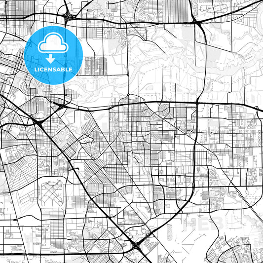 Vector PDF map of Pasadena, Texas, United States