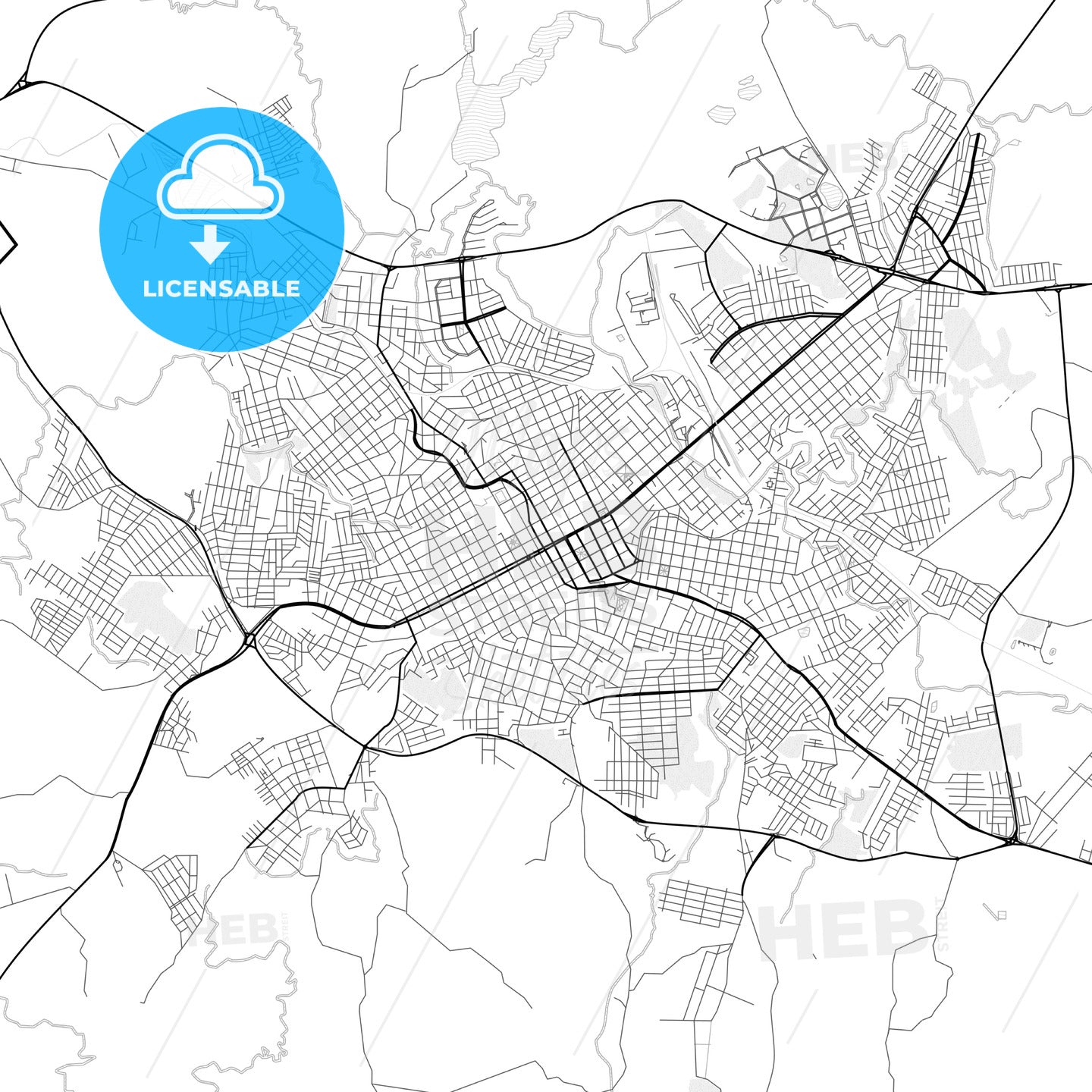 Vector PDF map of Passo Fundo, Brazil