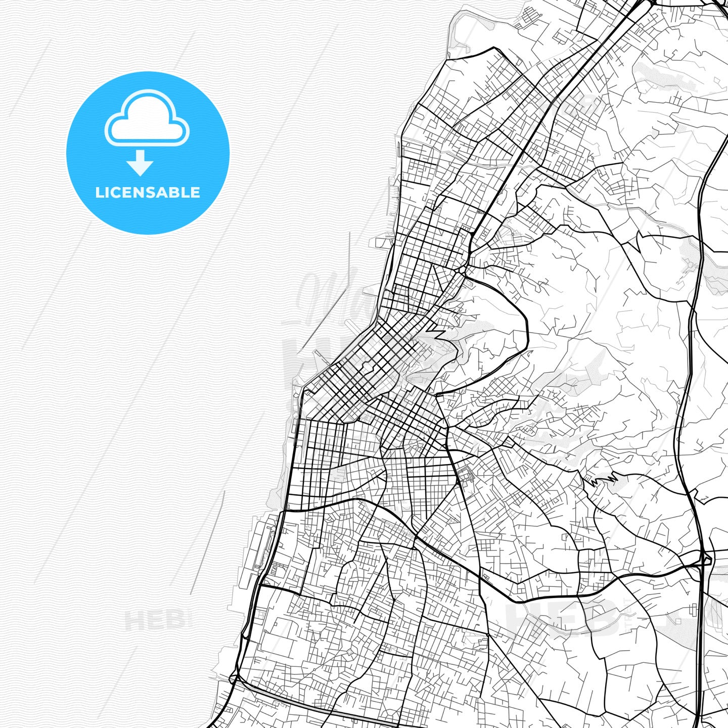 Vector PDF map of Patras, Greece