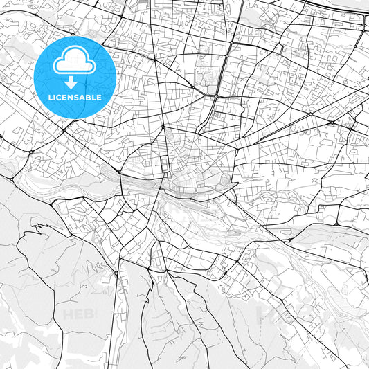 Vector PDF map of Pau, France