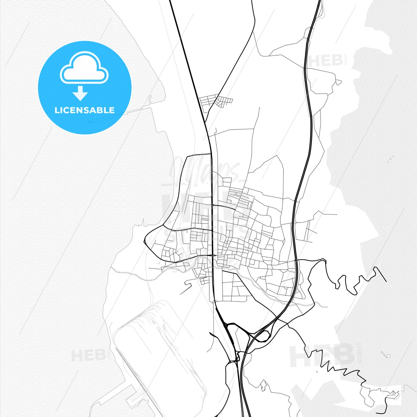 Vector PDF map of Payas, Turkey