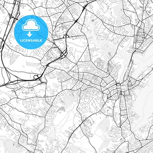 Vector PDF map of Peabody, Massachusetts, United States