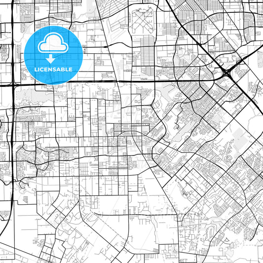 Vector PDF map of Pearland, Texas, United States