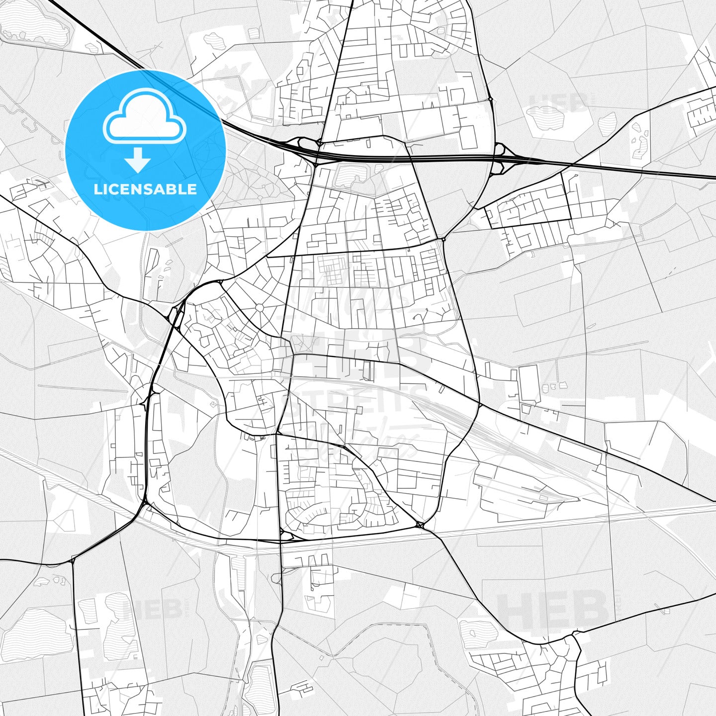 Vector PDF map of Peine, Germany