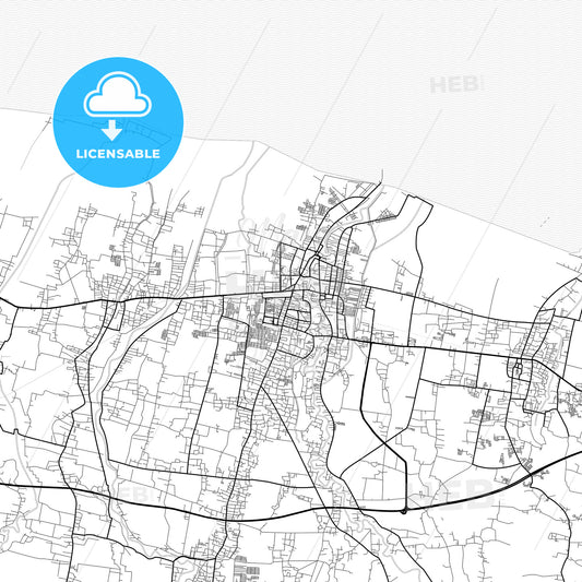 Vector PDF map of Pekalongan, Indonesia