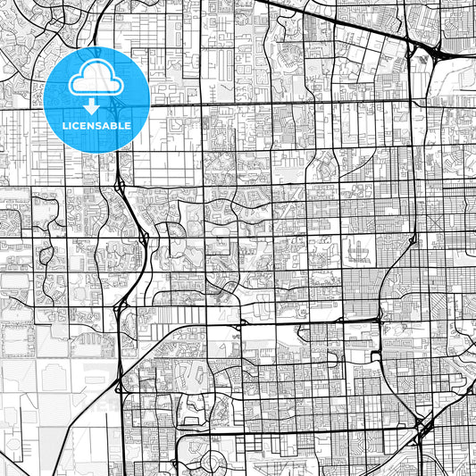 Vector PDF map of Pembroke Pines, Florida, United States