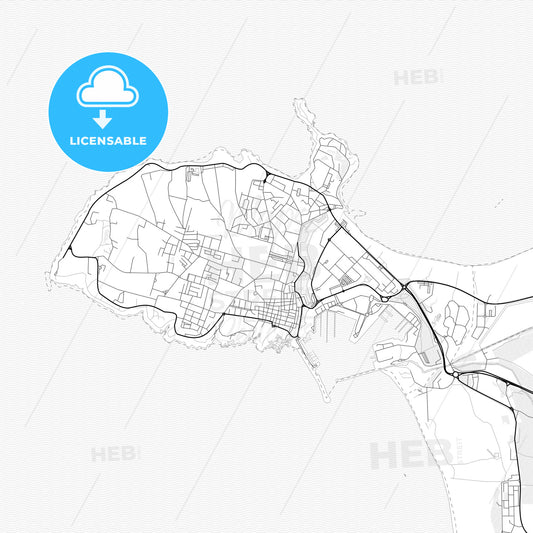 Vector PDF map of Peniche, Portugal