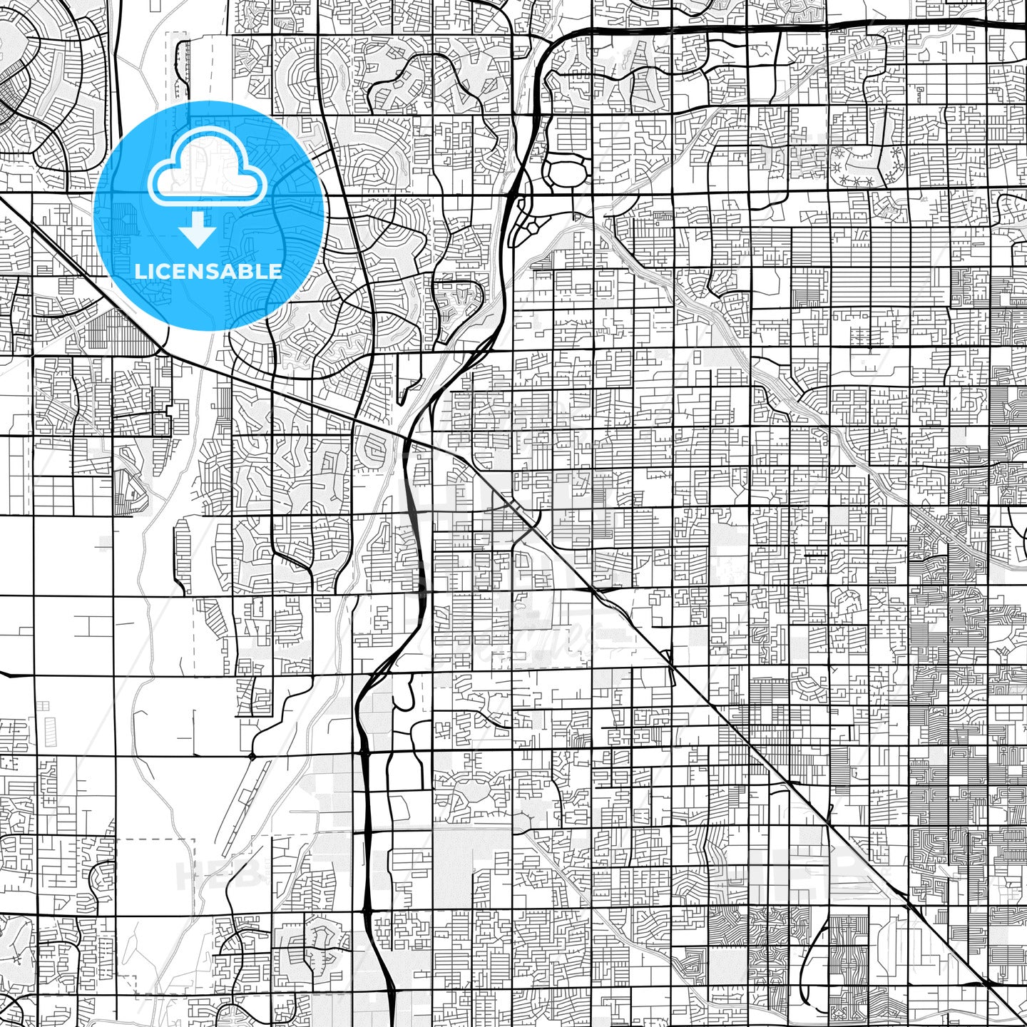 Vector PDF map of Peoria, Arizona, United States