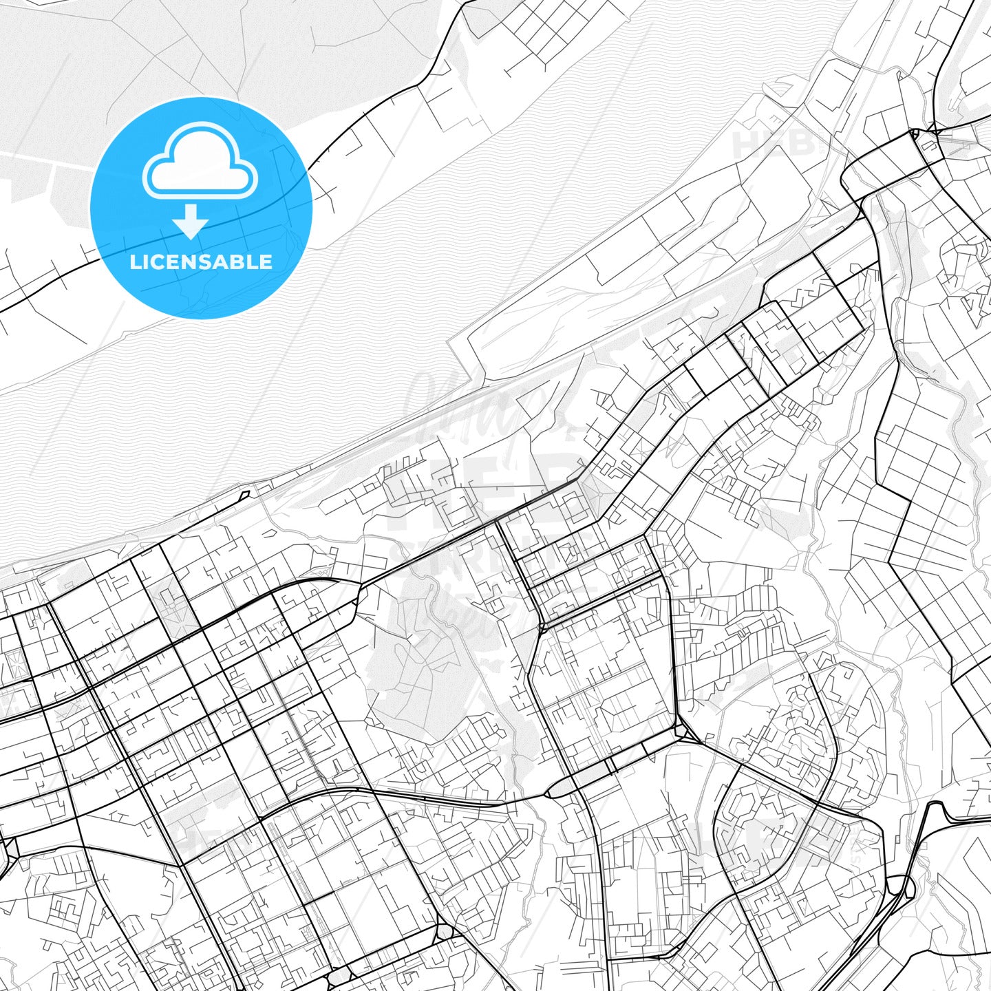 Vector PDF map of Perm, Russia