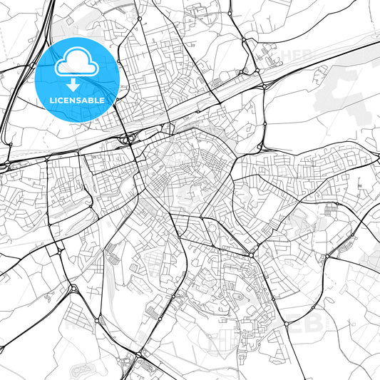 Vector PDF map of Perpignan, France