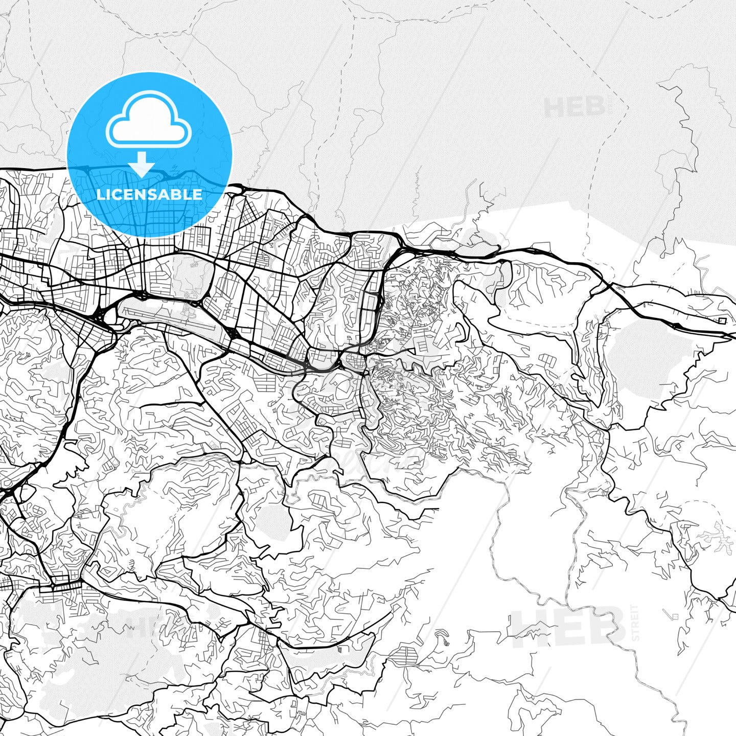 Vector PDF map of Petare, Venezuela