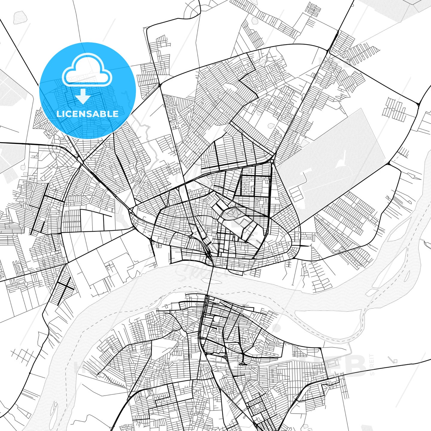 Vector PDF map of Petrolina, Brazil