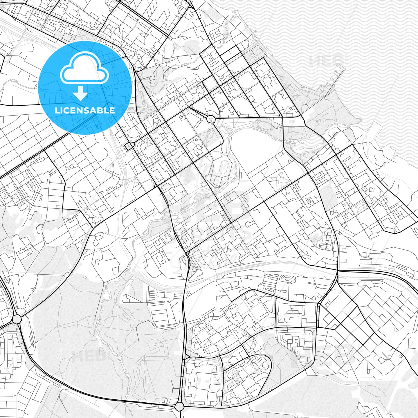 Vector PDF map of Petrozavodsk, Russia