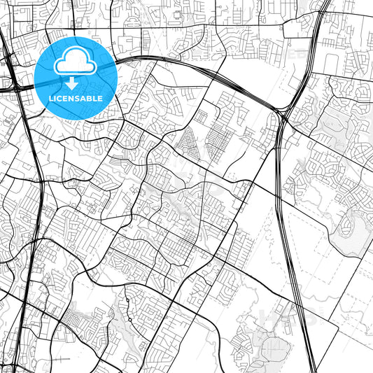 Vector PDF map of Pflugerville, Texas, United States