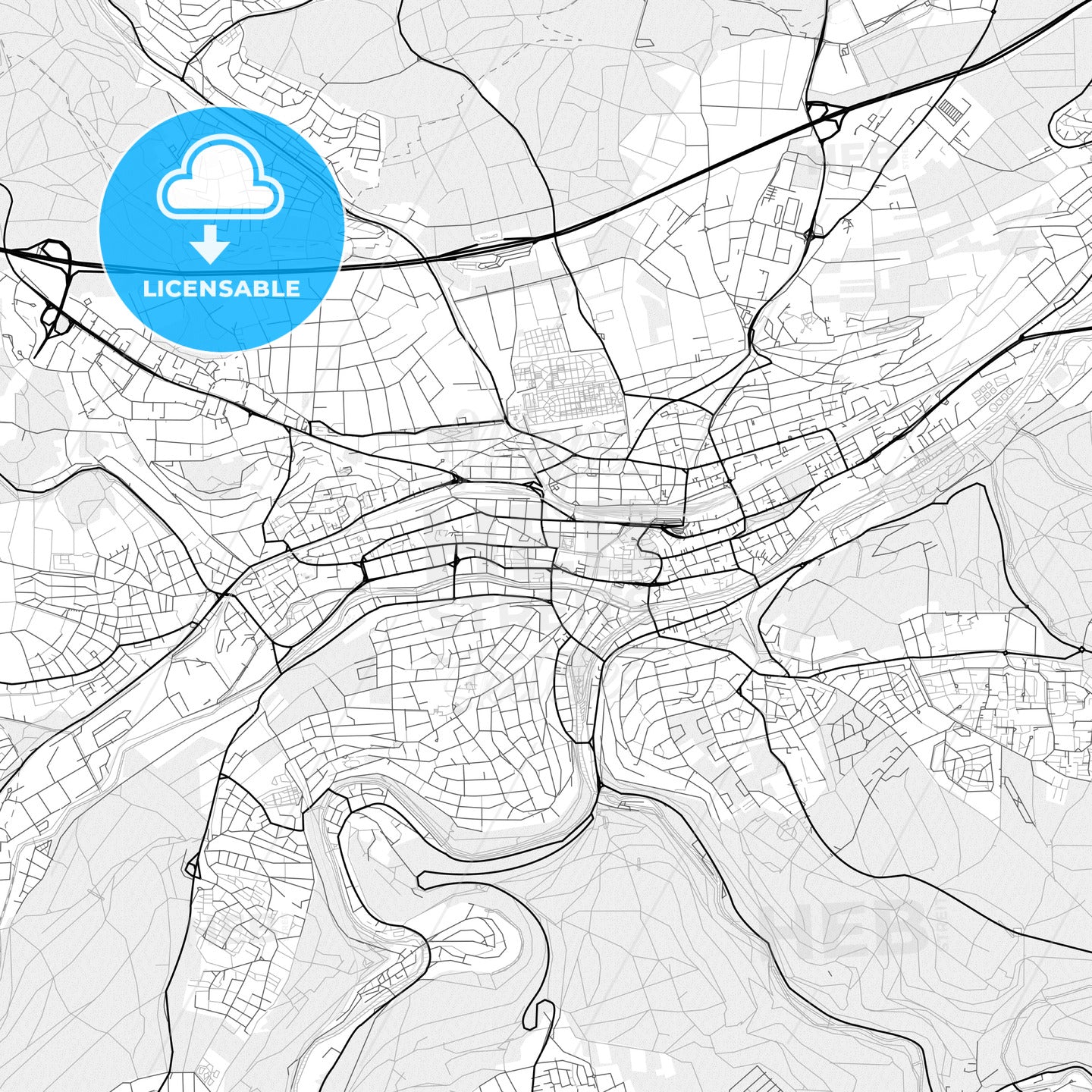 Vector PDF map of Pforzheim, Germany