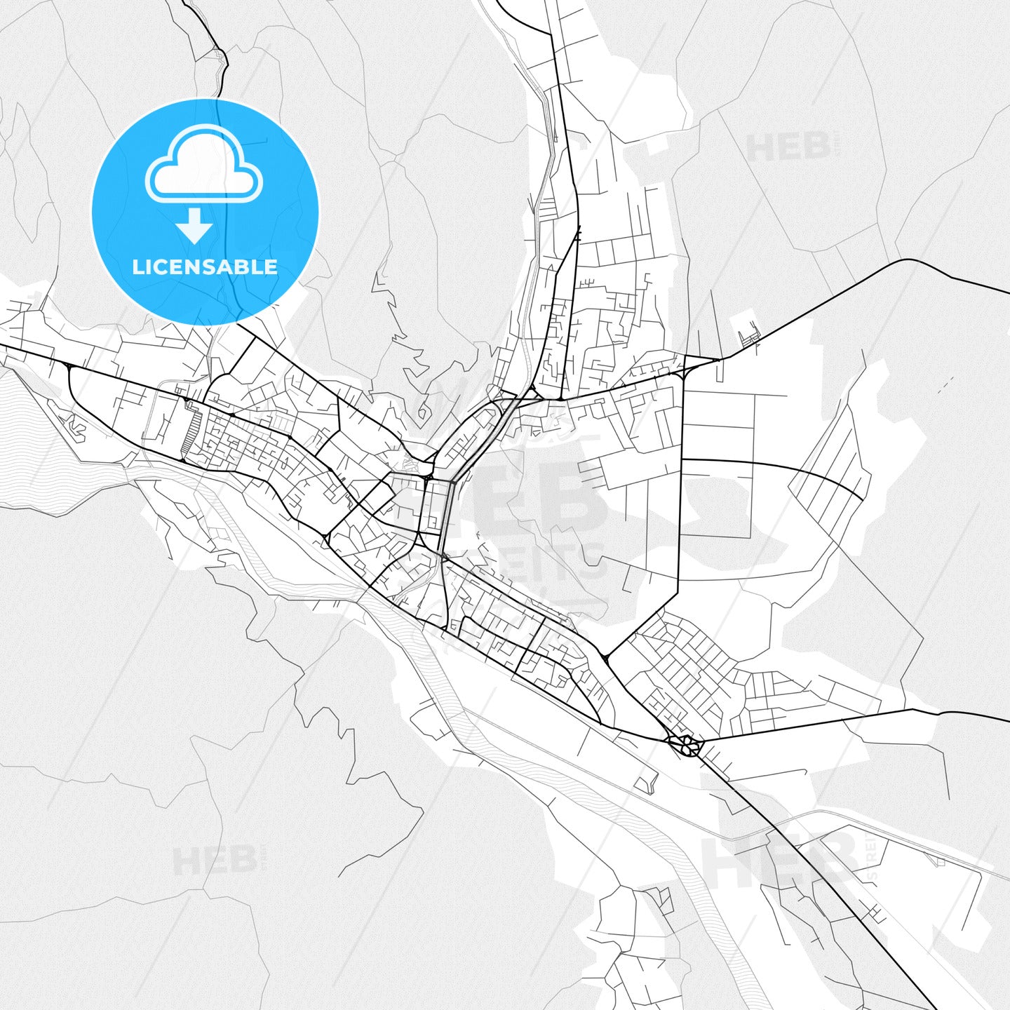 Vector PDF map of Piatra Neamț, Romania