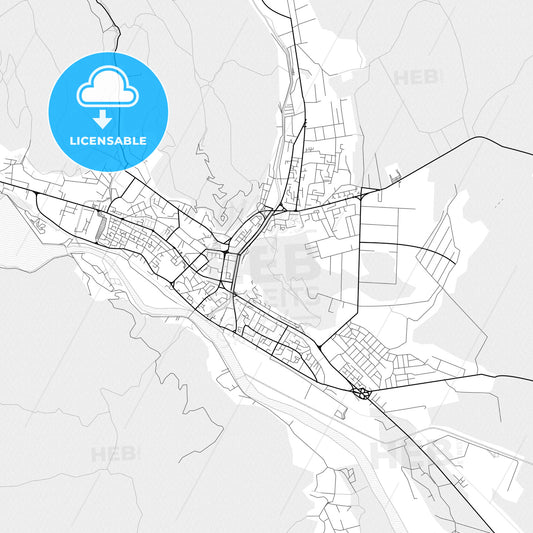 Vector PDF map of Piatra Neamț, Romania