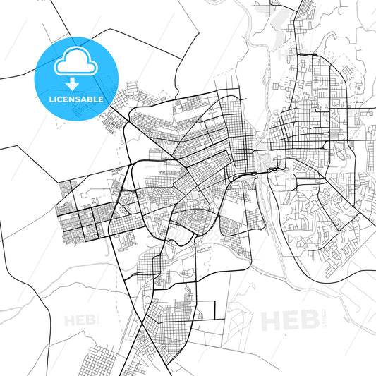 Vector PDF map of Piedras Negras, Mexico