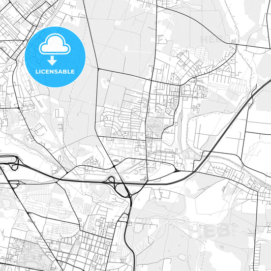 Vector PDF map of Piekary Śląskie, Poland