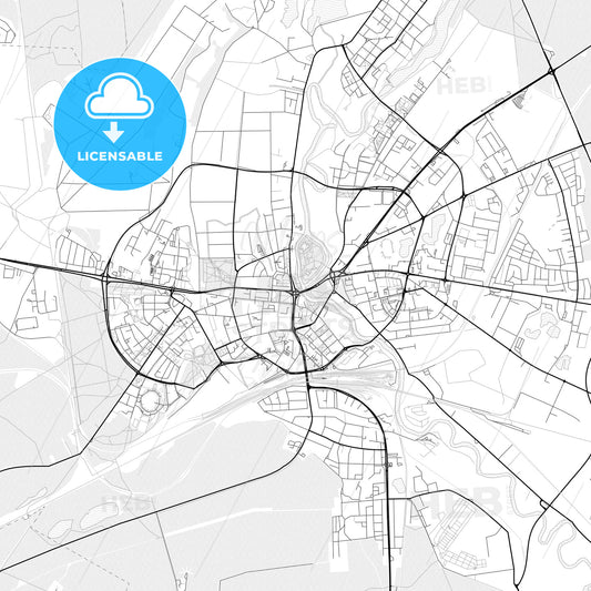 Vector PDF map of Piła, Poland