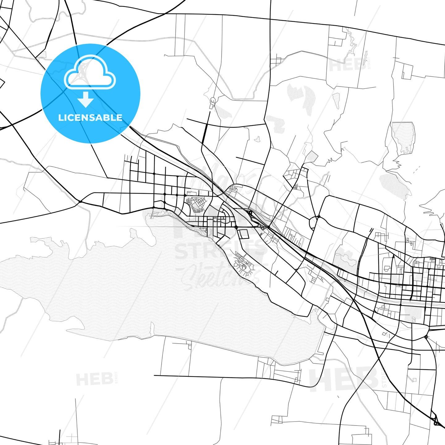 Vector PDF map of Pingdingshan, China