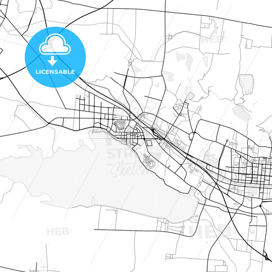 Vector PDF map of Pingdingshan, China