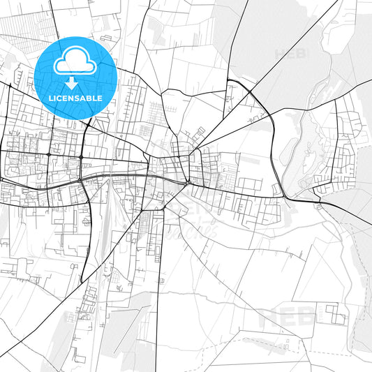 Vector PDF map of Piotrków Trybunalski, Poland