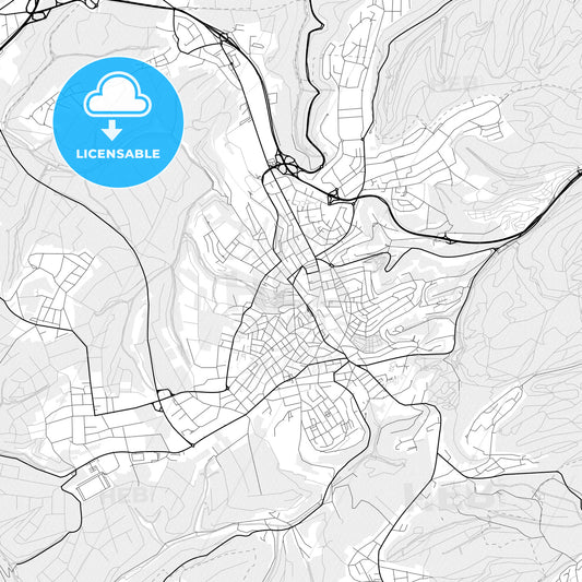 Vector PDF map of Pirmasens, Germany