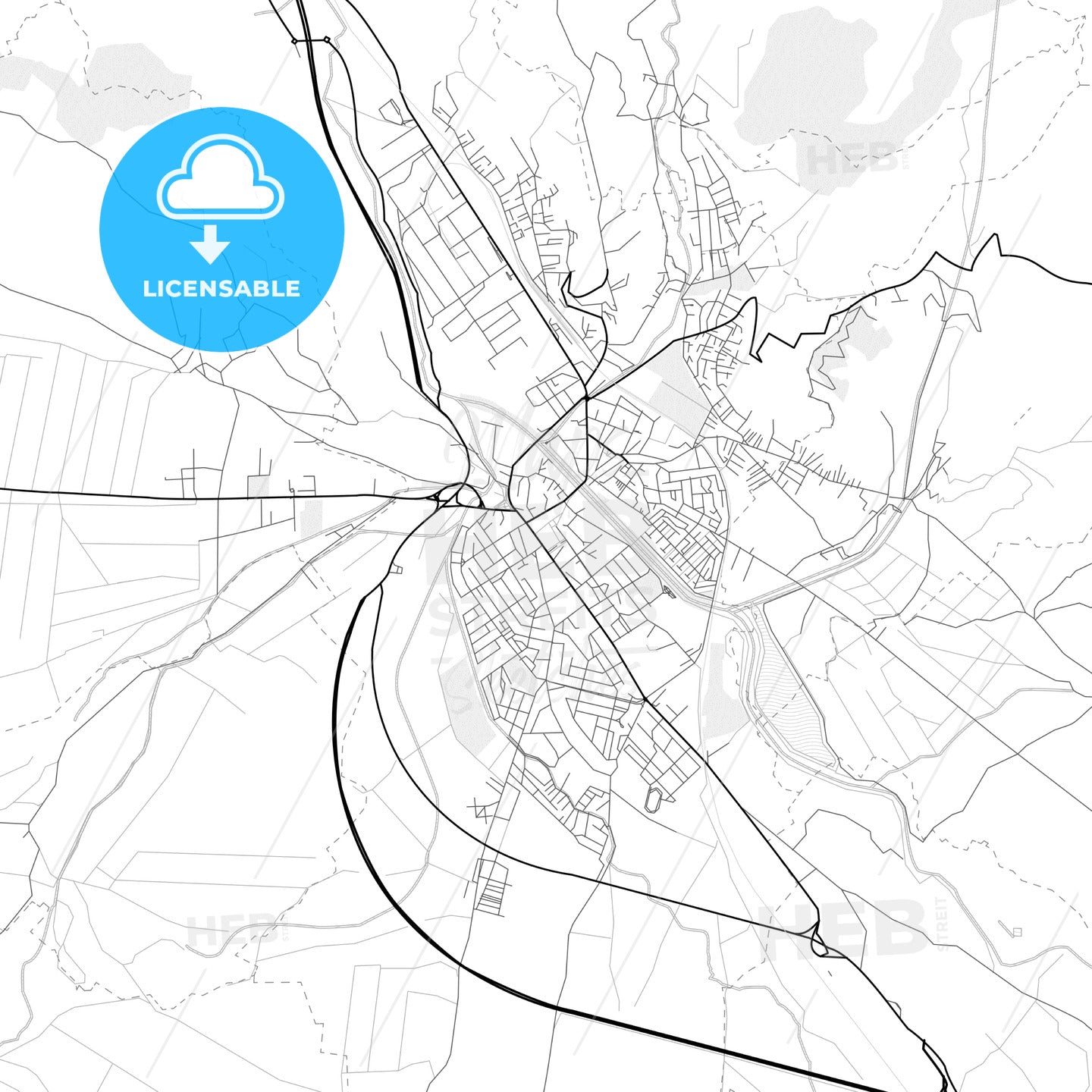 Vector PDF map of Pirot, Serbia