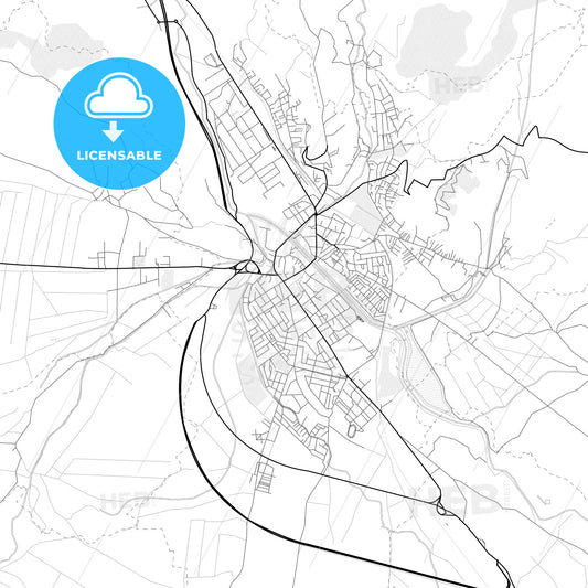 Vector PDF map of Pirot, Serbia